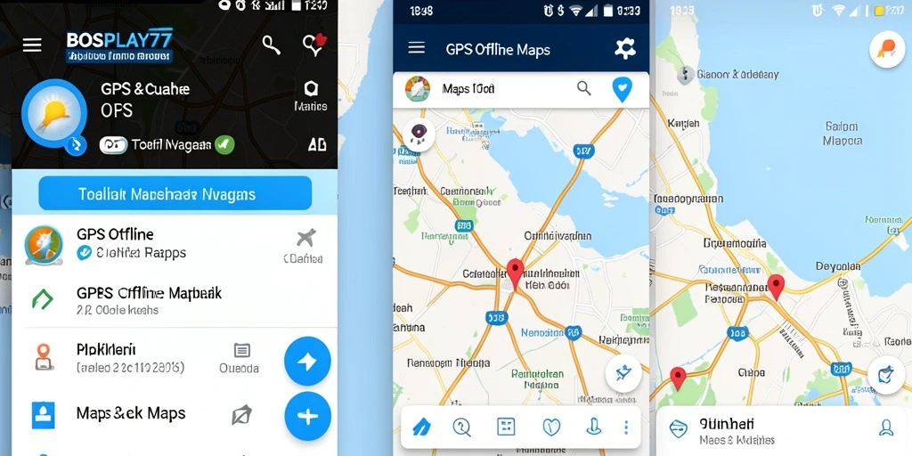 Antarmuka sederhana dan intuitif BOSPLAY77 untuk GPS Offline Maps.