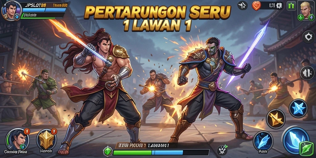 Antarmuka seru dengan berbagai karakter Tempur 1 Lawan 1.