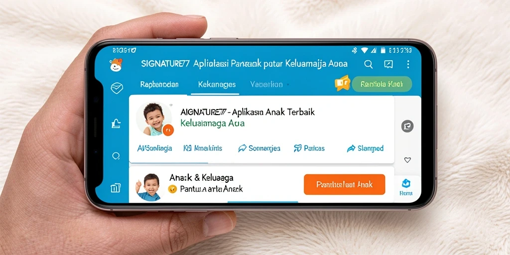 Tampilan utama SIGNATURE77 menampilkan antarmuka pemantauan anak yang intuitif.