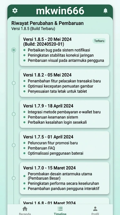 Tampilan riwayat versi mkwin666
